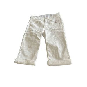 RAFAELLA WHITE DENIM CUFFED BERMUDA SHORT Size 6